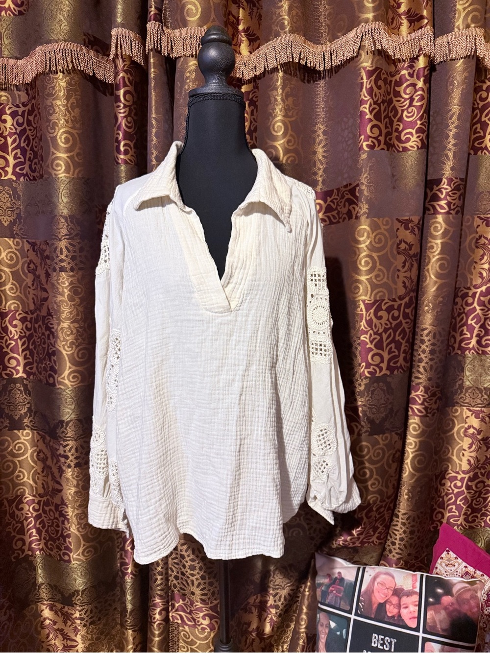 OH Brand Hooded Denim Jacket with Boho Cream Tunic in Premium Cotton - Picture 2 of 2